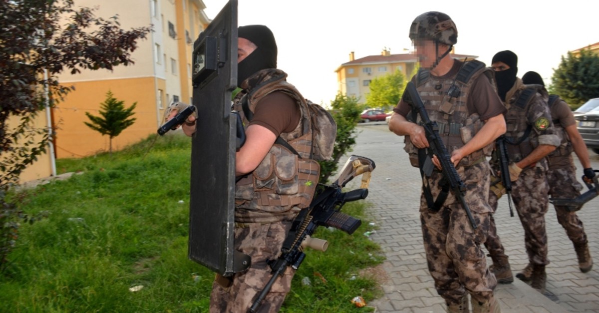 This file photo shows police counter-terrorism special operations squad conducting a raid in Turkey's southern Adana province, on April 30, 2019. (DHA Photo)
