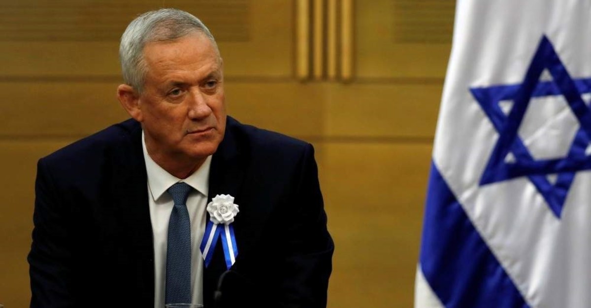 Benny Gantz, leader of the Blue and White party, looks on during his party faction meeting at the Knesset, Israel's parliament, in Jerusalem, Oct. 3, 2019. (Reuters Photo)