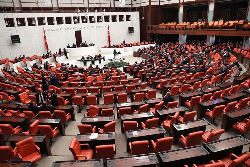 A picture taken on April 20, 2018 in Ankara shows a general view of Grand National Assembly of Turkey (TBMM) as debate motion on proposed early presidential and parliamentary elections begin. (AFP Photo)