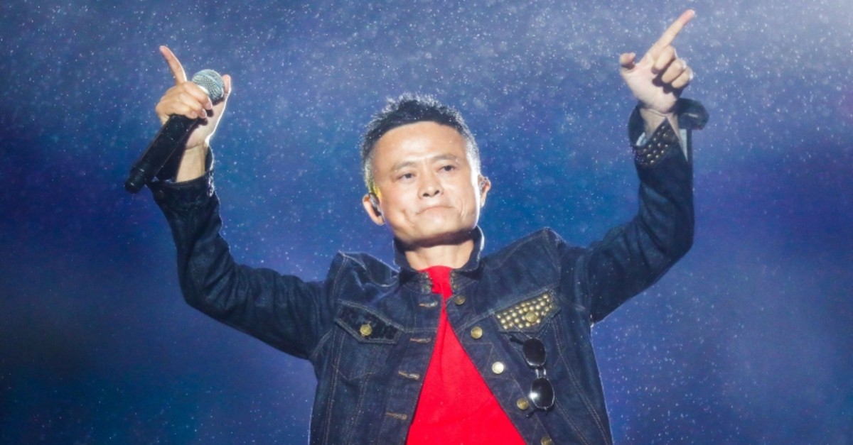 This file photo taken on October 11, 2017 shows Jack Ma, Alibaba Group founder and executive chairman, gesturing during the Music Festival of the Computing Conference 2017 in Hangzhou in China. (AFP Photo)