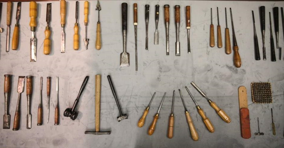 The personal carpentry sets of the sultan comprise of tools of different sizes and types. (AA Photo)