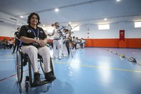 Handan Birou011flu poses at her Onok archery club.