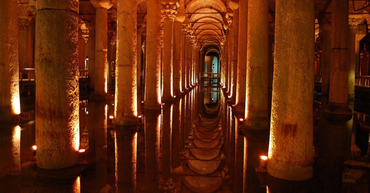 Built by Byzantine Emperor Justinian I in 542, the cistern met the water needs of the Byzantine palaces and other residents in the area.