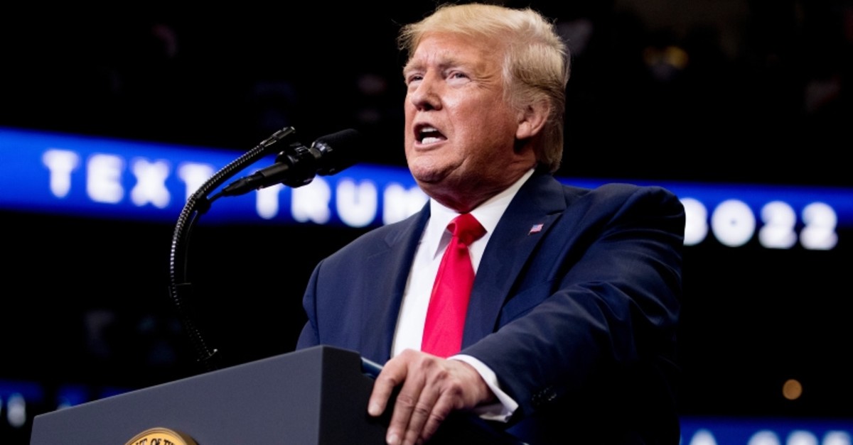 President Donald Trump speaks at a campaign rally at American Airlines Arena in Dallas, Texas, Thursday, Oct. 17, 2019. (AP Photo)