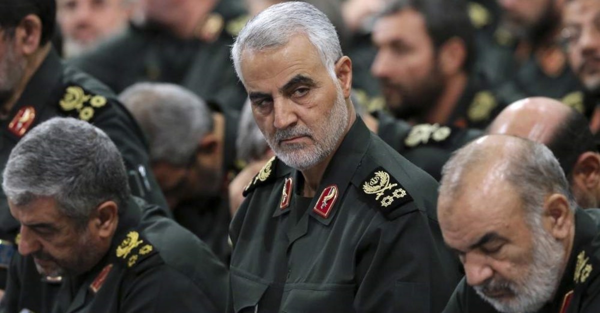 In this Sept. 18, 2016, file photo provided by an official website of the office of the Iranian supreme leader, Revolutionary Guard Gen. Qassem Soleimani, center, attends a meeting in Tehran, Iran. (AP Photo)