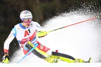 Switzerland's Daniel Yule competes in the first run of the men's Slalom event at the FIS Alpine Ski World Cup in Austria, Jan. 26, 2020. (AFP Photo)