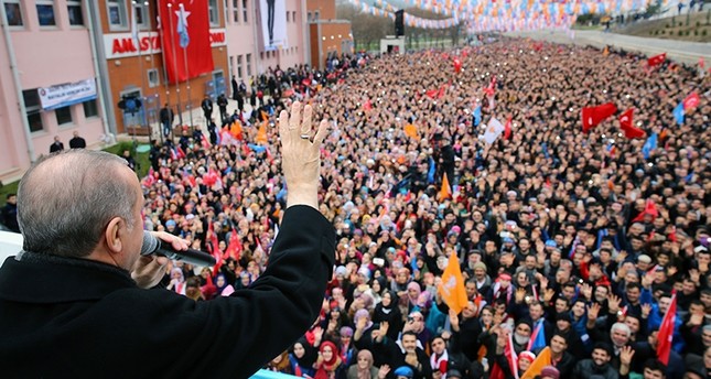 الرئيس التركي أردوغان خلال مشاركته في مؤتمر لفرع حزب العدالة والتنمية الحاكم، بولاية أماسيا شمالي تركيا وكالة الأناضول