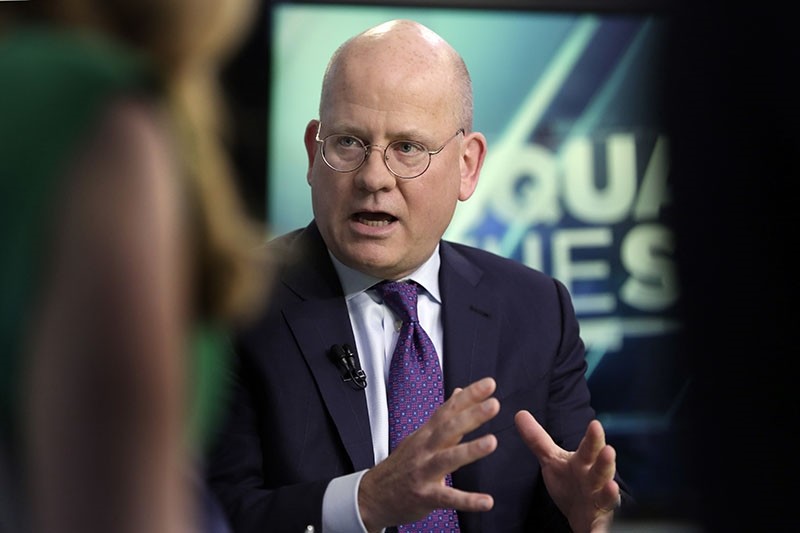  In this June 26, 2018, file photo, General Electric Chairman & CEO John Flannery is interviewed on the floor of the New York Stock Exchange. (AP Photo)