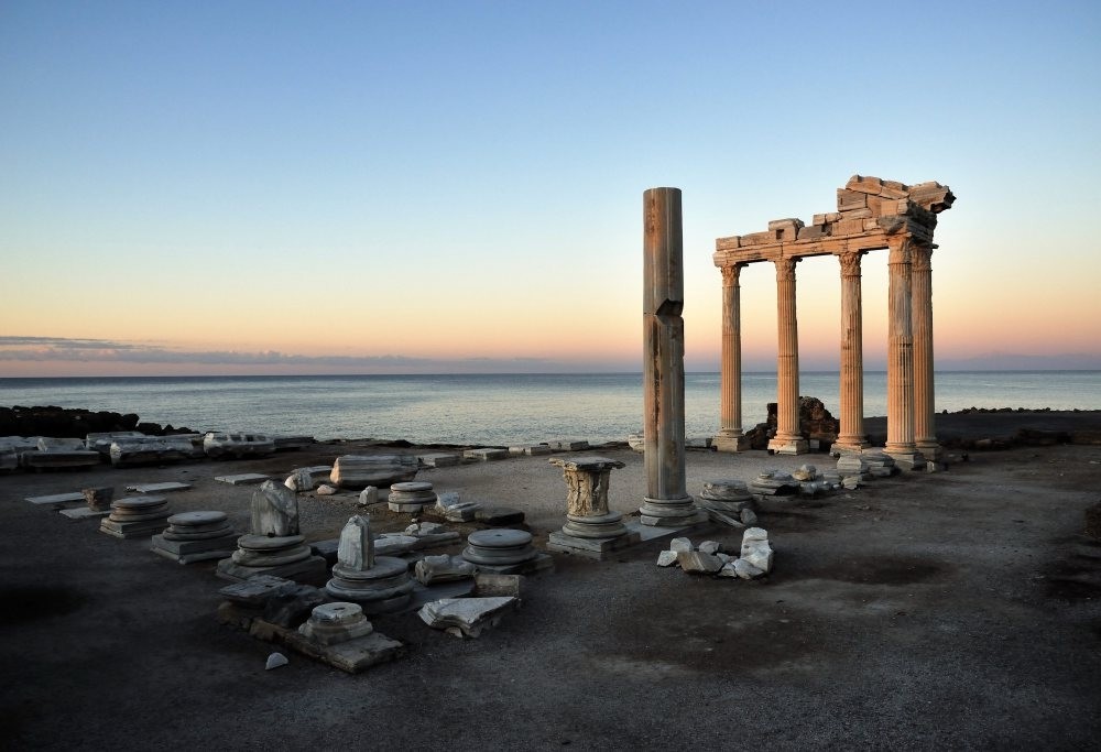 The Temple of Apollo in the ancient city of Aspendos.