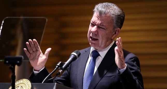 الرئيس الكولومبي المنتهية ولايته خوان مانويل سانتوس