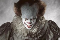 Bill Skarsgard in the role of Pennywise, the dancing clown.