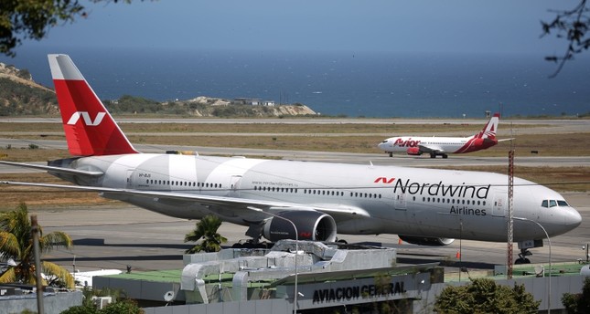 Boeing 777 авиакомпании Nordwind Airlines, прибывший в столицу Венесуэлы Каракас 28 января 2019 г. Фото: Reuters