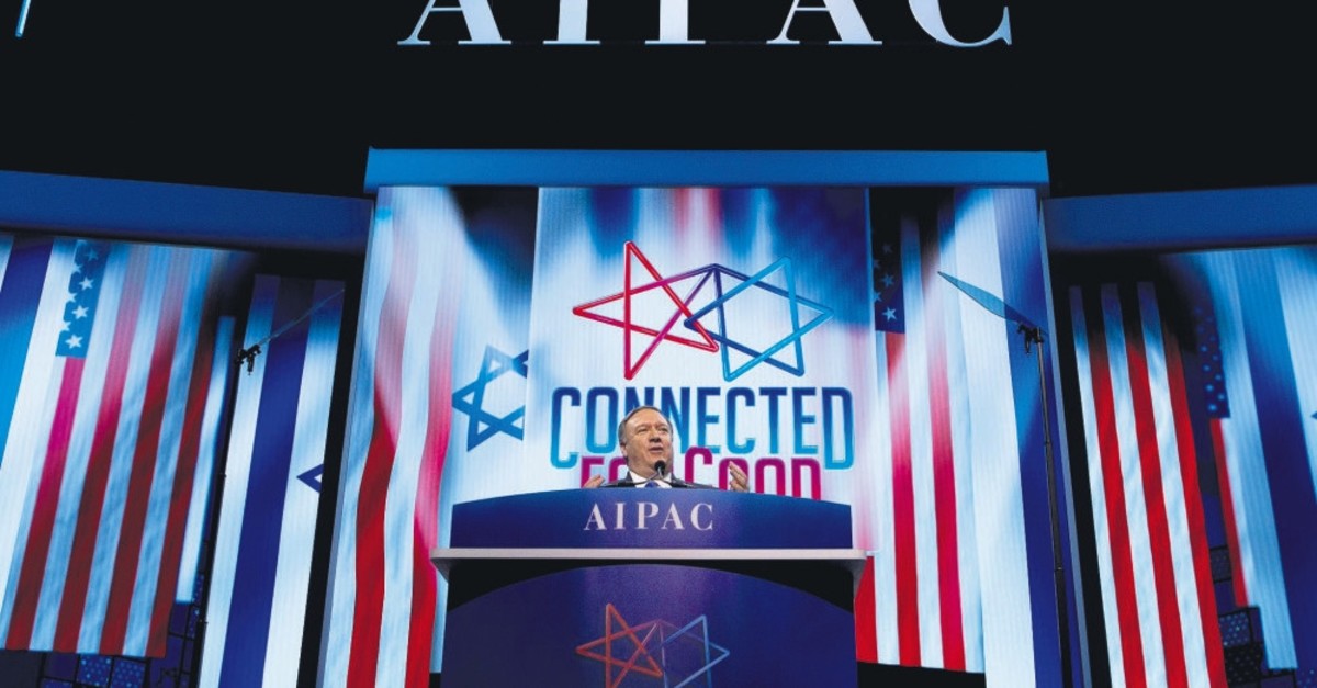 U.S. Secretary of State Mike Pompeo speaks at the 2019 American Israeli Public Affairs Committee (AIPAC) policy conference, at the Washington Convention Center, Washington D.C., March 25, 2019. 