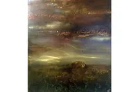 Khozema Alaaed, mixed media on canvas, 147 x 114cm.