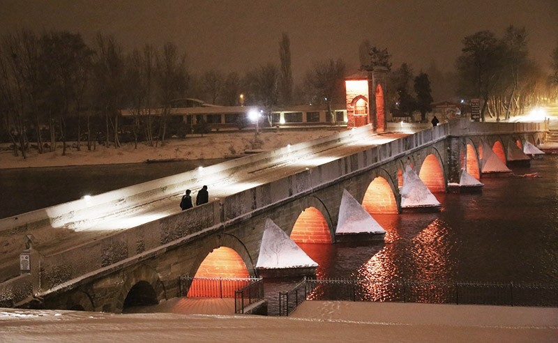 Turkey’s northwest Edirne province blanketed in snow (AA photo)