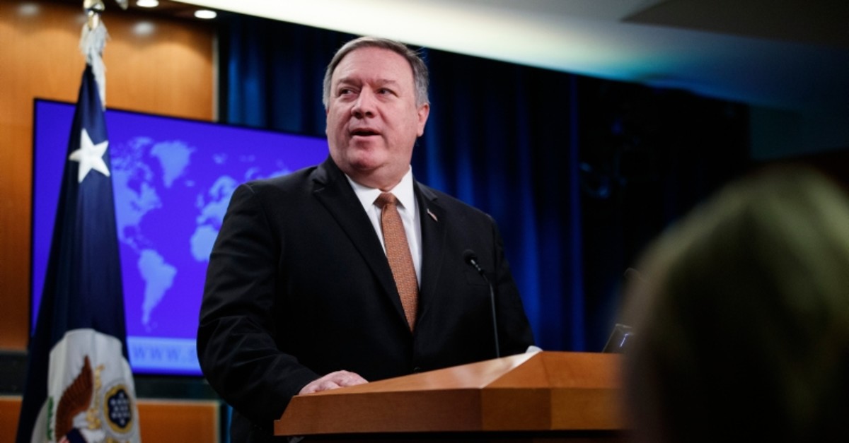 Secretary of State Mike Pompeo speaks during a news conference at the State Department, Friday, March 15, 2019 in Washington. (AFP Photo)