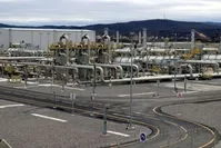TurkStream gas reception terminal in Ku0131yu0131ku00f6y at Turkish-Bulgarian border. (AA Photo)