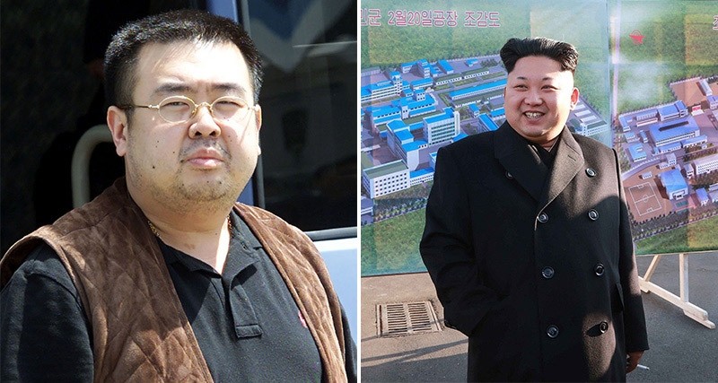 North Korean leader Kim Jong-Un (R), his half-brother Kim Jong-Nam (L)