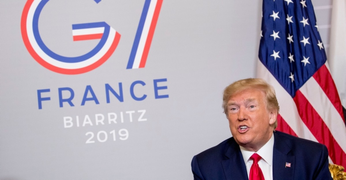 President Donald Trump speaks during a bilateral meeting with Egyptian President Abdel Fattah al-Sissi at the G-7 summit in Biarritz, France, Monday, Aug. 26, 2019. (AP Photo)