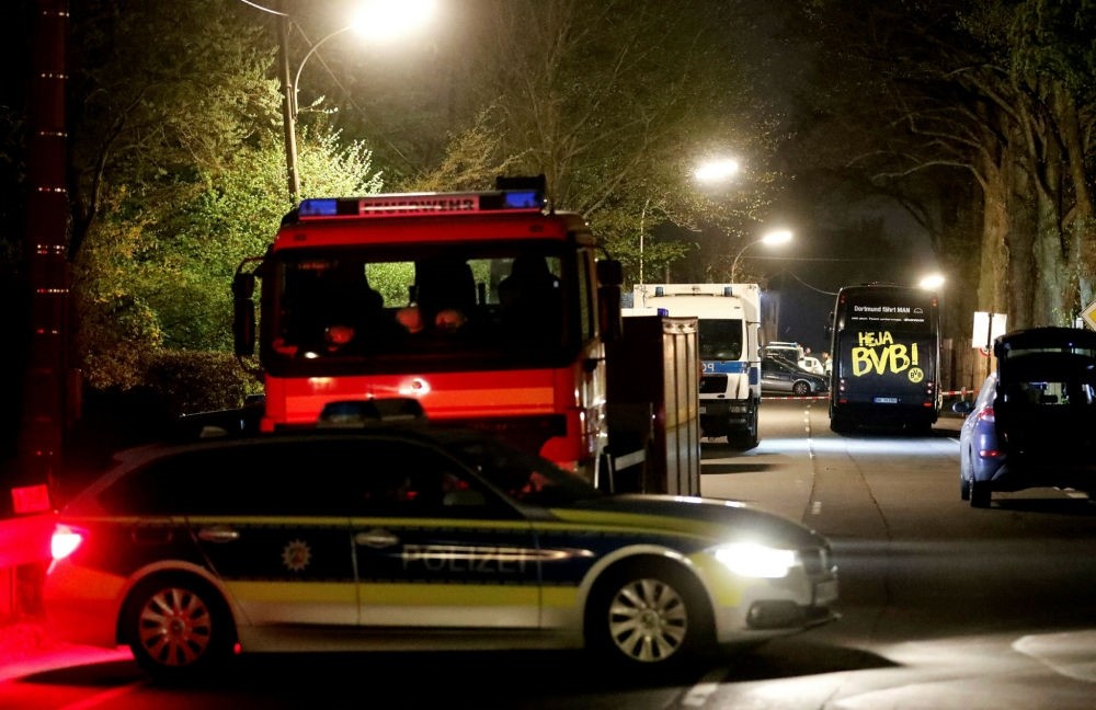 Team bus of Borussia Dortmund was hit by three explosions in Dortmund, Germany, April 11. (EPA Photo)