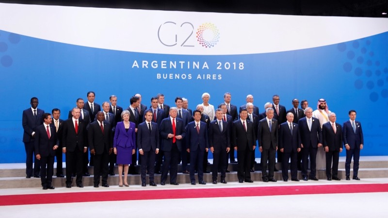 World leaders participate in a family photo at the G20 summit, Friday, Nov. 30, 2018 in Buenos Aires, Argentina. (AP Photo)