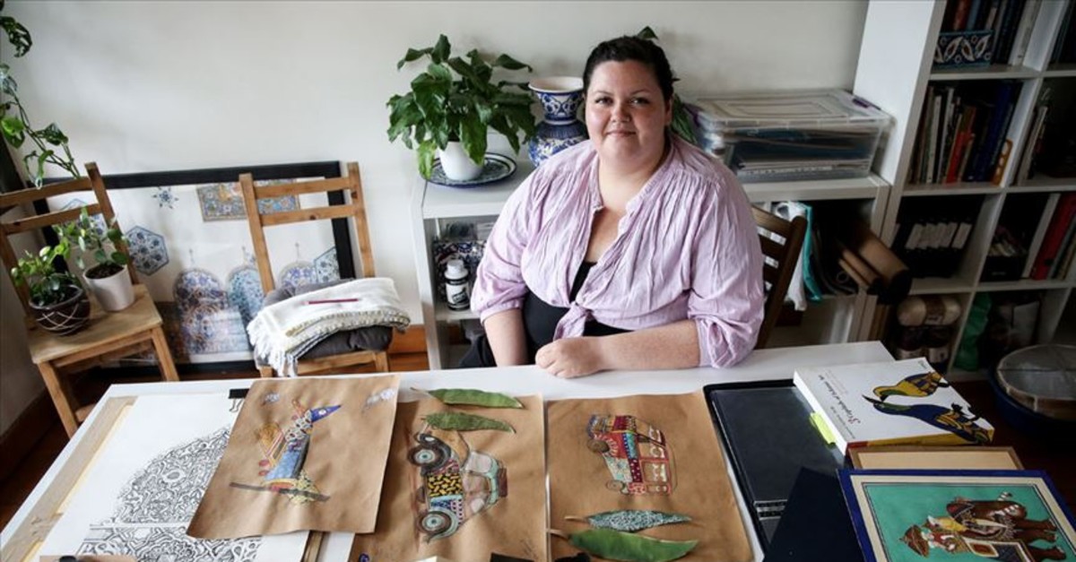 At her workshop in Balat, Rae initiated her miniature project depicting the stories of Muslim female travelers, who she defines as ,being lost in the pages of history.,