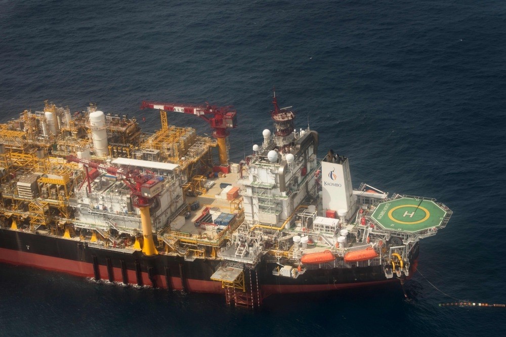 The Kaombo Norte, an oil tanker converted into a FPSO vessel, owned by the French Total oil company, about 250km off the coast of Angola in the Atlantic Ocean, on Nov. 8.
