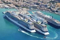 Cruise ships seen anchored in Ege Port in Ku?adas?, a famous holiday resort town situated conveniently close to major archaeological sites. (?HA Photo)