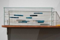 Gu00fclu015fah Mursalou011flu, u201cOperators from the Cambrian Onwards (II) - Fragment (I)u201d Copper, brass, glass, wood, vitamin C tablets, 66 x 21 x 24 cm.