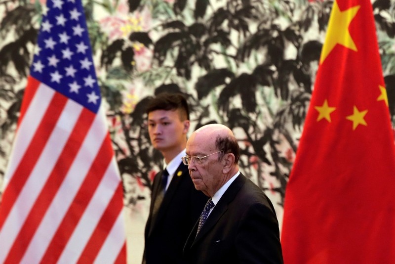U.S. Commerce Secretary Wilbur Ross arrives to the Diaoyutai State Guesthouse to attend a meeting with Chinese Vice Premier Liu He after Washington ratcheted up tensions with a new threat of tariff hikes on Chinese high-tech exports, Beijing, June 3.