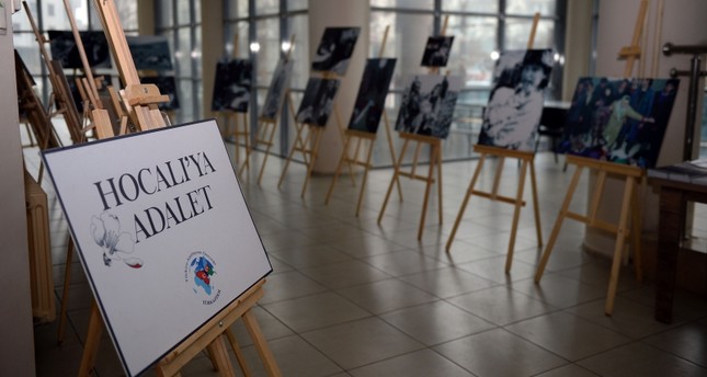 معرض صور لضحايا مجزرة هوجالي في إطار حملة العدالة من أجل هوجالي الدولية الأناضول