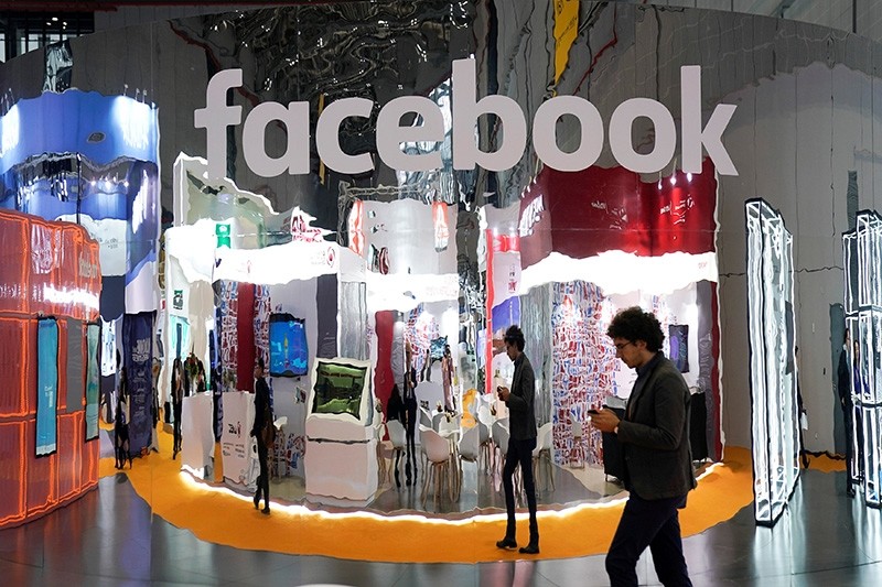 A Facebook sign at the National Exhibition and Convention Center in Shanghai, China Nov. 5, 2018. (Reuters Photo)