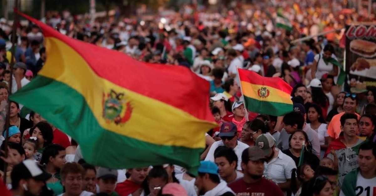 People take part in a protest against Bolivia's President Evo Morales and the election results, in Santa Cruz de la Sierra, Bolivia, Oct. 27, 2019. (REUTERS Photo)