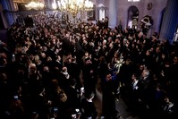 Mourners attended the funeral ceremony for the late patriarch at Surp Asdvadzadzin church, March 17, 2019.