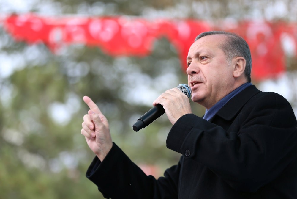 President Erdou011fan speaks during a ceremony in Eskisehir, Turkey, March 17, 2017.