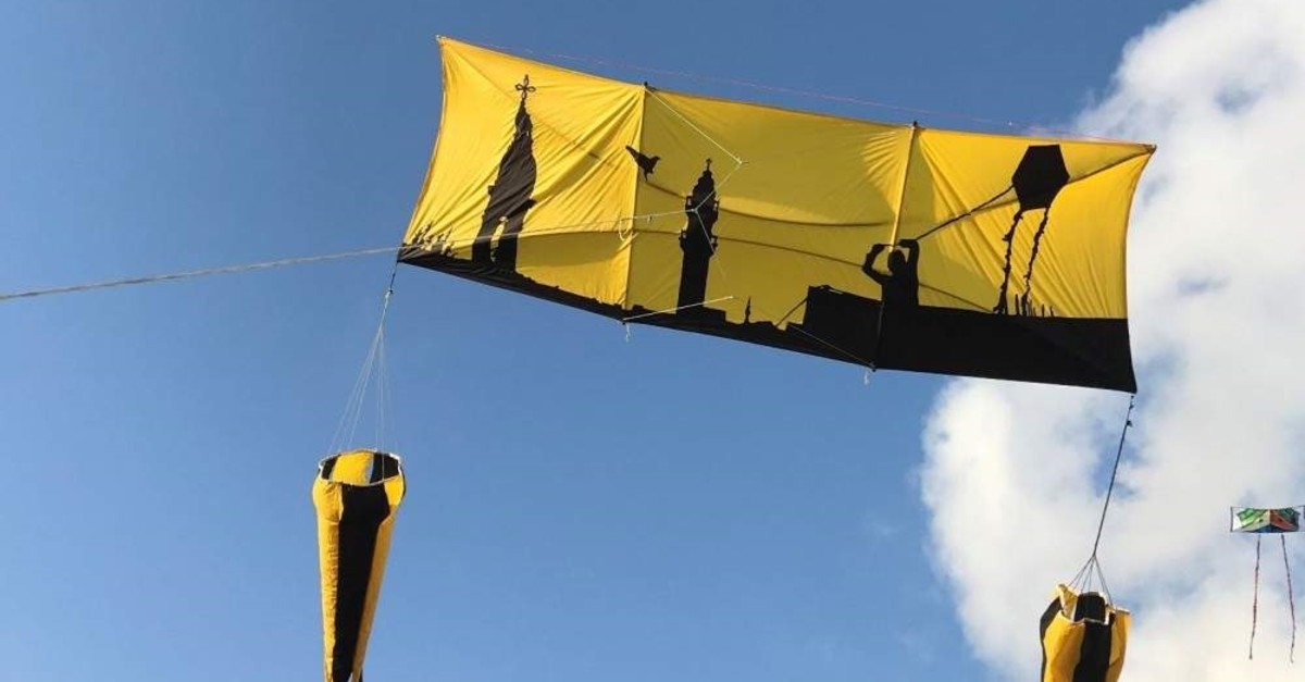 Zahit Mungan's kite was exhibited at the International Malta Kite Festival. (?HA Photo)