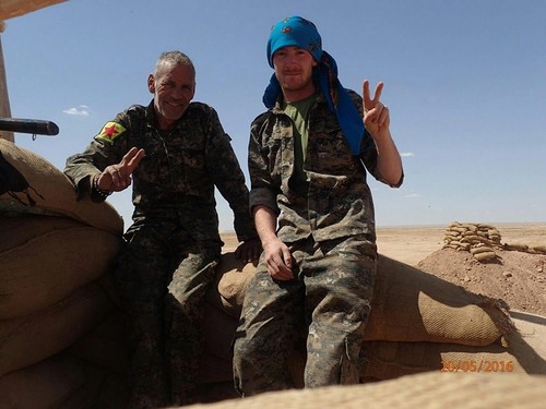 Miroslav Farkas stands next to another YPG terrorist. (Sabah File Photo)