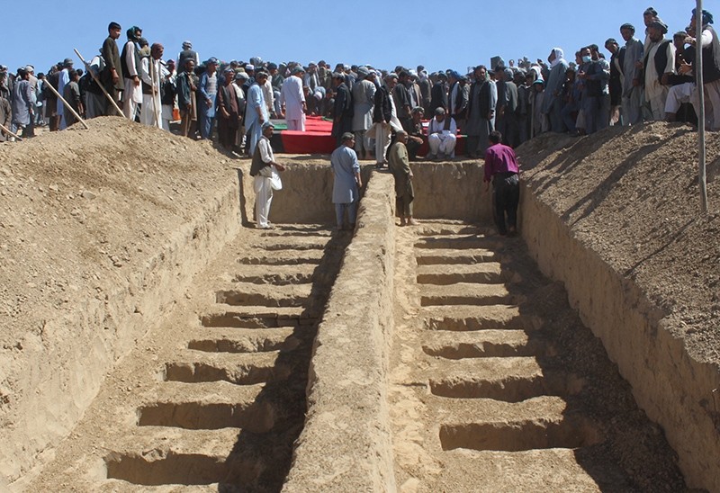 Graves are prepared for the burial of civilians, who were killed by insurgents at Mirza Olang village, in Sar-i-Pul province, Afghanistan, August 16, 2017. (Reuters Photo) 