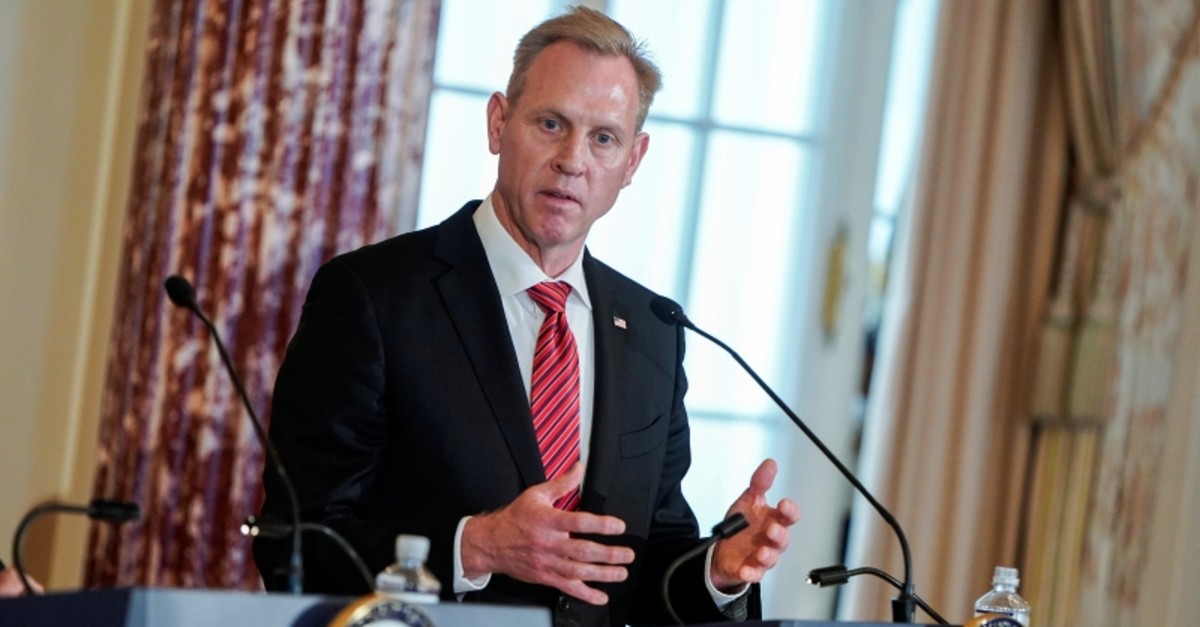 Acting U.S. Secretary of Defense Patrick Shanahan speak to the media at the State Department in Washington, U.S., April 19, 2019. (Reuters Photo)