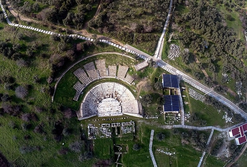 Aerial view of the ancient city of Metropolis, located in Izmir province (AA Photo)