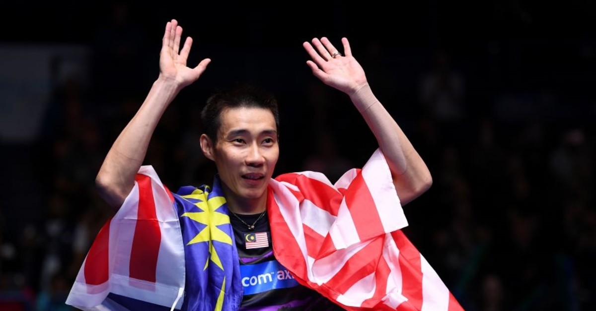 Lee Chong Wei celebrates his victory over China's Lin Dan in their All England Open Badminton Championships men's singles final match in Birmingham, central England, March 12, 2017.