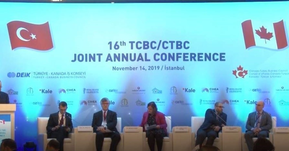 Turkish and Canadian officials discuss steps to take in order to expand bilateral commercial ties at the 16th Turkey-Canada Business Council meeting, Istanbul, Nov. 14, 2019. (?HA Photo)