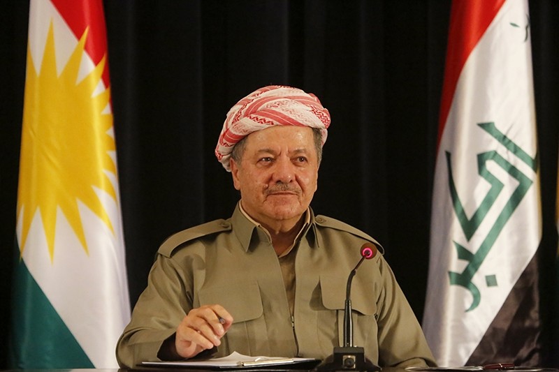 Iraqi Kurdish president Masoud Barzani speaks during a news conference in Erbil, Iraq September 24, 2017. (AA Photo)