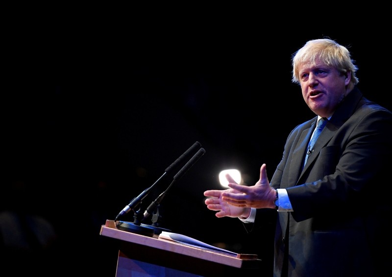 Boris Johnson addresses delegates at a Conservative Home fringe meeting on the third day of the Conservative Party Conference in Birmingham, October 2, 2018. (Reuters Photo)