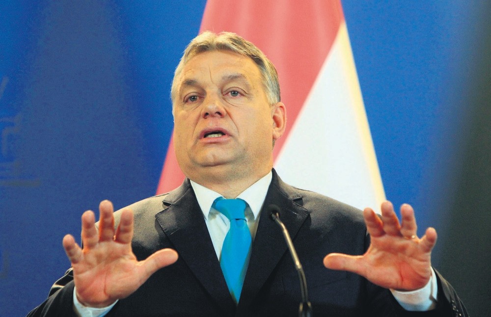 Hungarian Prime Minister Viktor Orban attends a news conference, Budapest, Jan. 3.