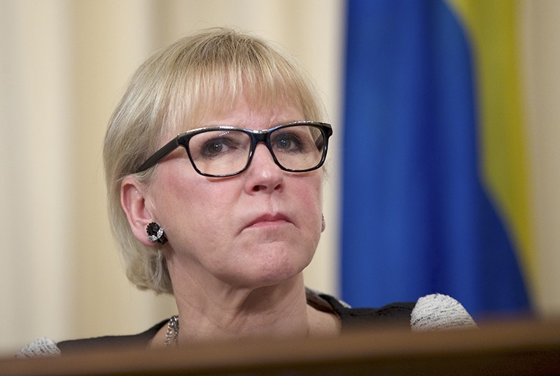 In this Tuesday, Feb. 21, 2017 file photo, Swedish Foreign Minister Margot Wallstrom speaks during a news conference after her meeting with Russian counterpart Sergey Lavrov in Moscow. (AP Photo)