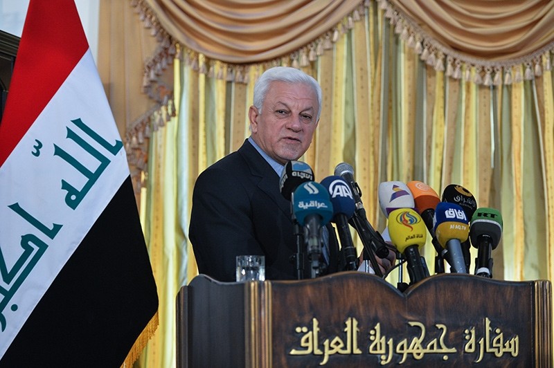 Iraqi ambassador to Iran Rajih al-Moussawi at a news conference in Tehran on Oct. 17, 2017 (AA Photo)