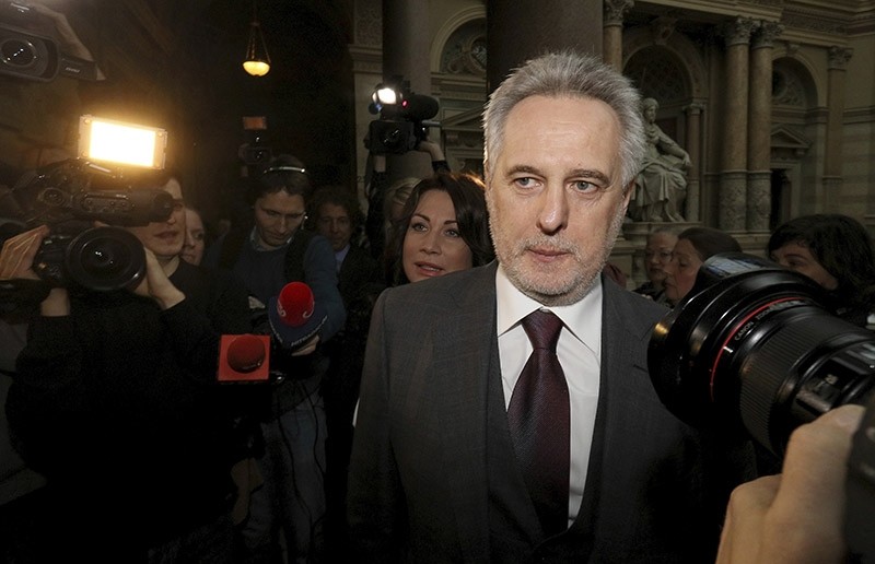 Ukrainian oligarch Dymitro Firtash arrives for the start of his trial at the courts of justice in Vienna, Austria, Tuesday, Feb. 21, 2017. (AP Photo)