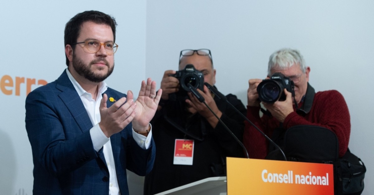 Vice-President of Catalan Government and Esquerra Republicana de Catalunya - ERC (Republican Left of Catalonia) member Pere Aragones attends a ERC's national committee meeting in Barcelona on January 2, 2020. (AFP Photo)