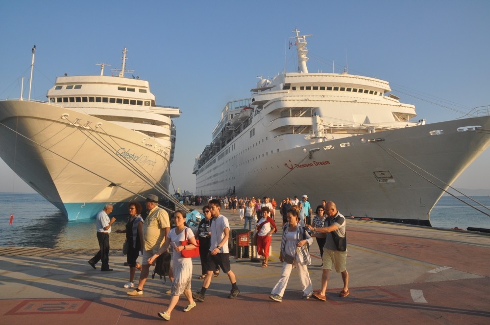 Tourists in the ship